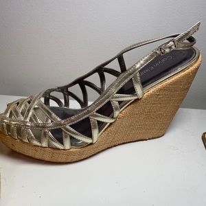 Calvin Klein silver woven espadrilles